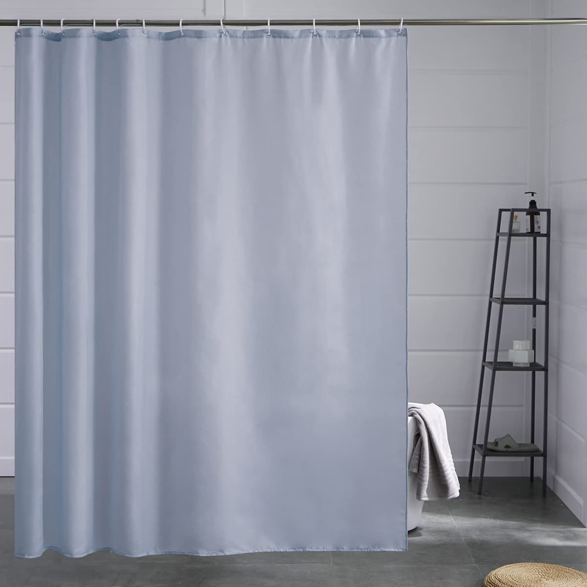 Furlinic Cortina Ducha 200x200cm Antimoho Impermeable Lavable Blanco Tela Poliéster Grandes Cortinas de Baño con 12 Aros de Cortina Ducha. — view 105