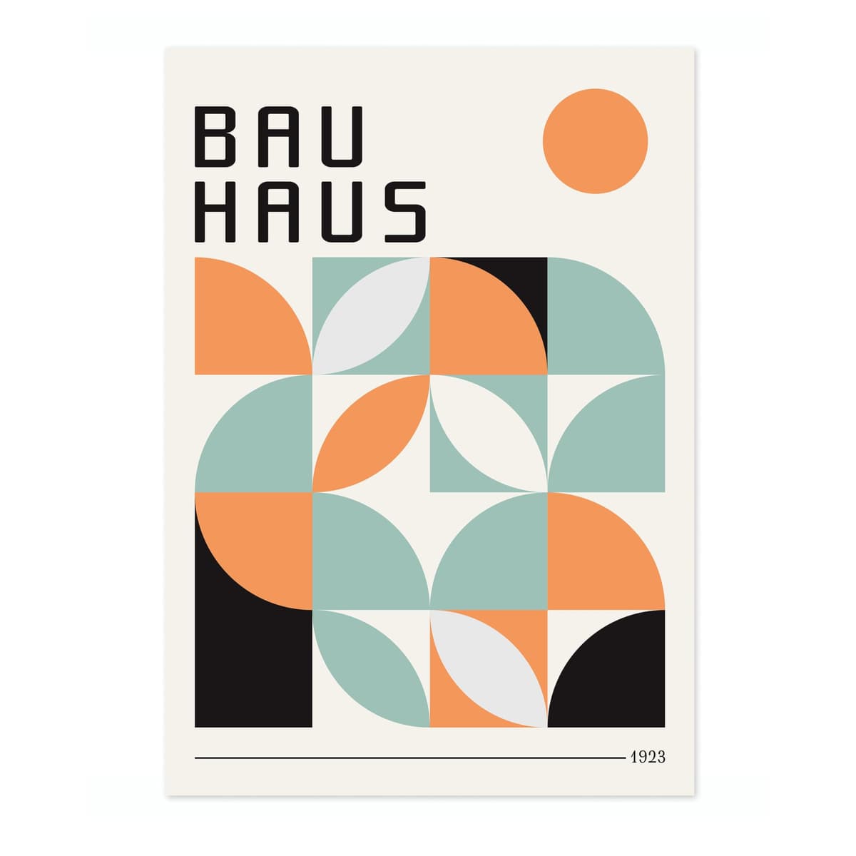 Summer Shapes Poster, Bauhaus Print, Framed Abstract Art, Mid-Century Wall Art, Modern Home Decor, Gift Idea, Archival Matte, A2 (Print Only) - 59.4x42cm
