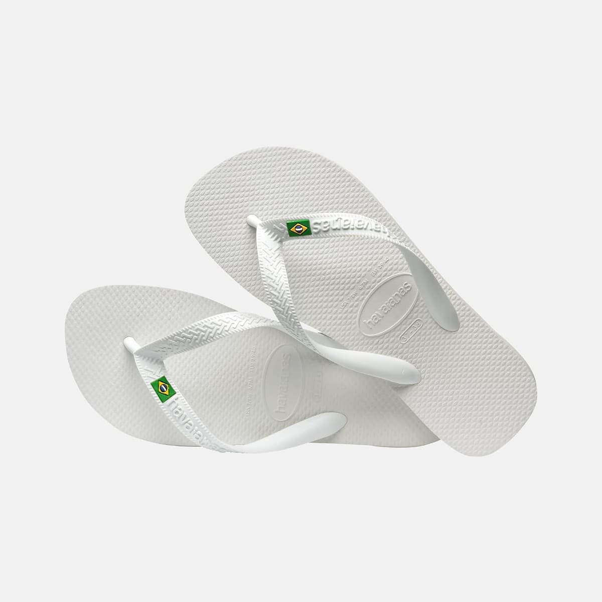 Havaianas - Top Brasil, Chanclas Cómodas, Duraderas y Ligeras, con Suela Antideslizante, Bandera de Brasil en las Tiras, Adultos Unisex 43/44 EU Blanco
