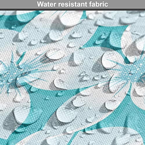 Lunarable Turquoise Fabric by The Yard, Macro Tropical Hibiscus Flowers Pattern in Gradient Colors Hawaiian Exotic Print, Decorative Fabric for Upholstery and Home Accents, 1 Yard, Ivory Blue — view 5