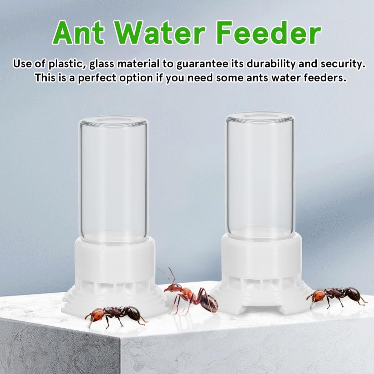 Yardwe Ant Water Feeders 2pcs Ant Mini Liquid Feeder Plastic Transparent Bird Water Dispenser Ant Breeding Containers Nest Ant Farm House for Ant — view 2