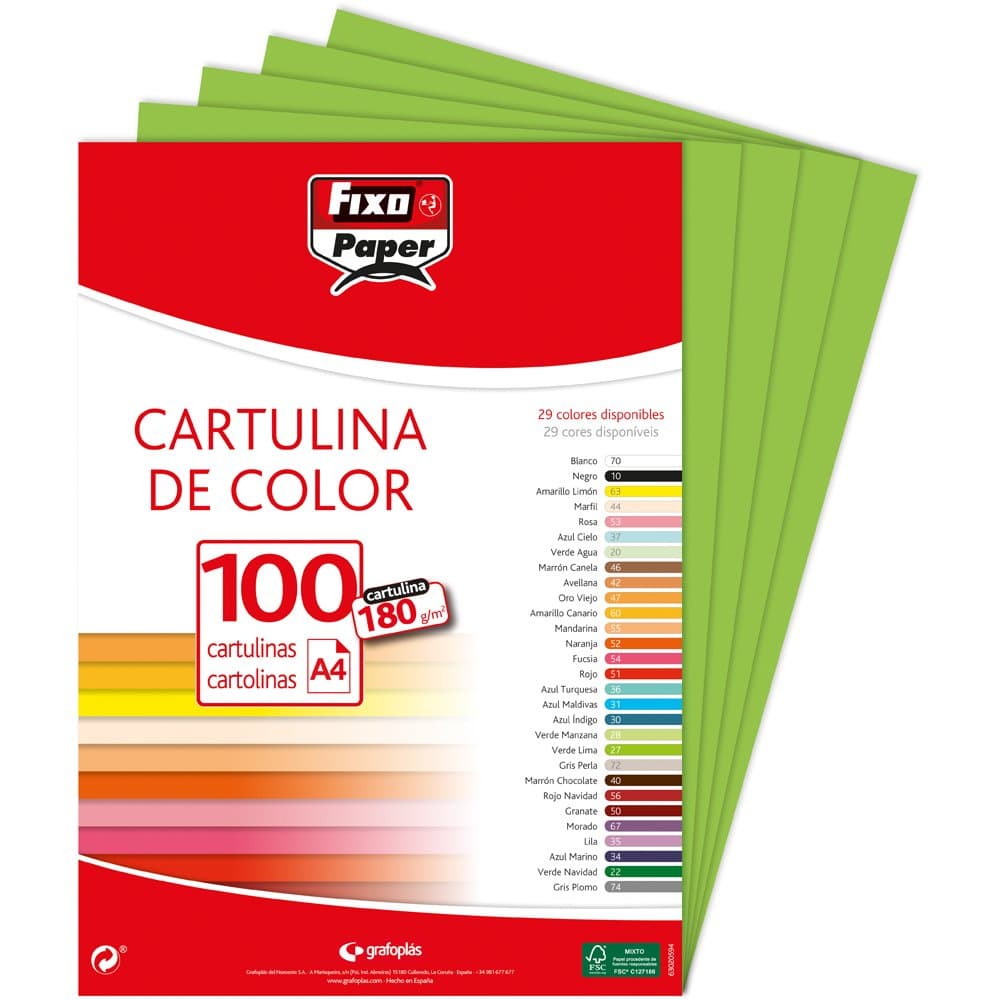 Fixo Paper 11110470 - Pack de 100 – Cartulina blanca A4, 180g — view 82