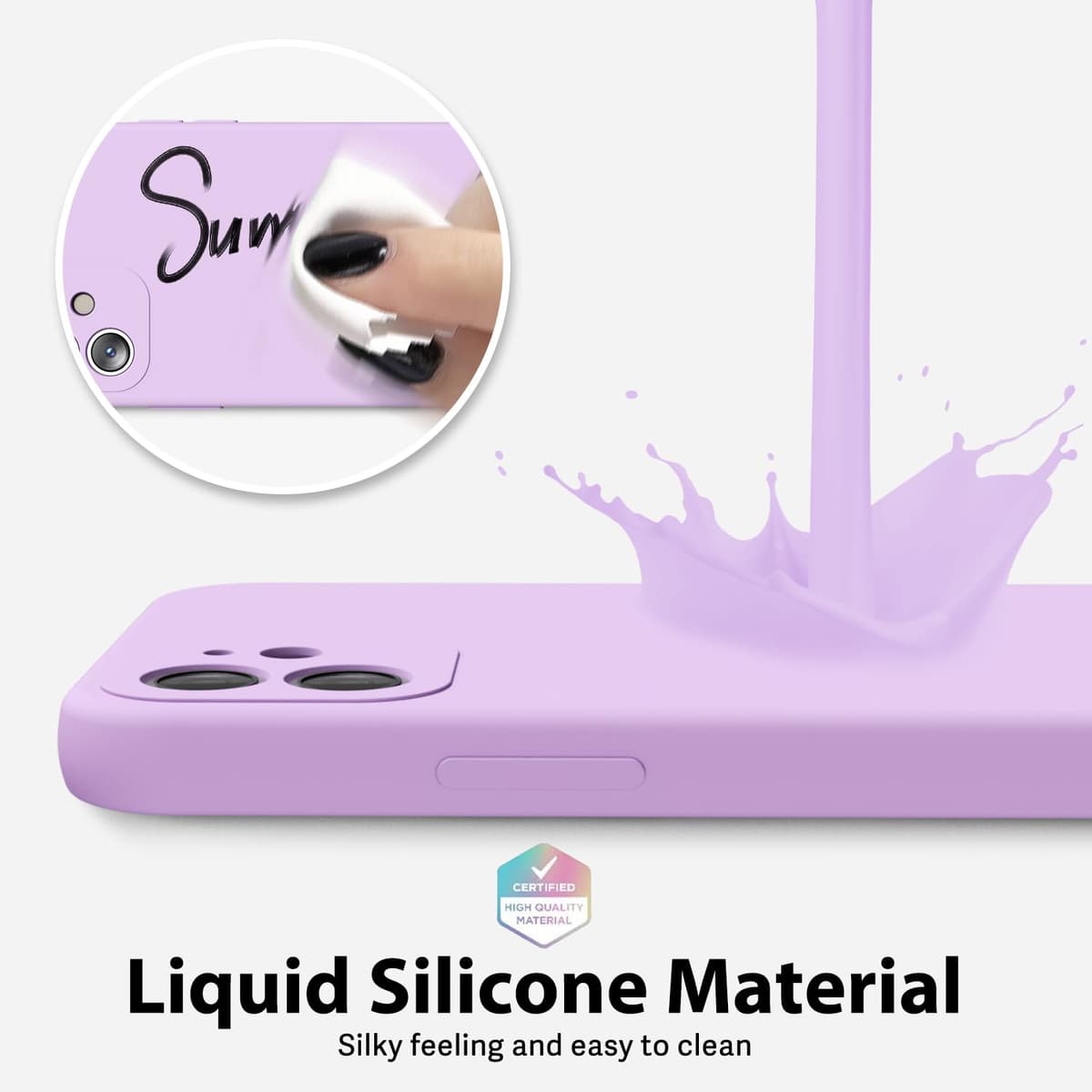 oakxco for iPhone 17 Pro Max Phone Case Liquid Silicone, Cute Thin Slim Grip Soft Rubber Gel for Women Men, Smooth Matte TPU Plain Solid Color Girly Simple Case with Camera Cover, Light Pink — view 151