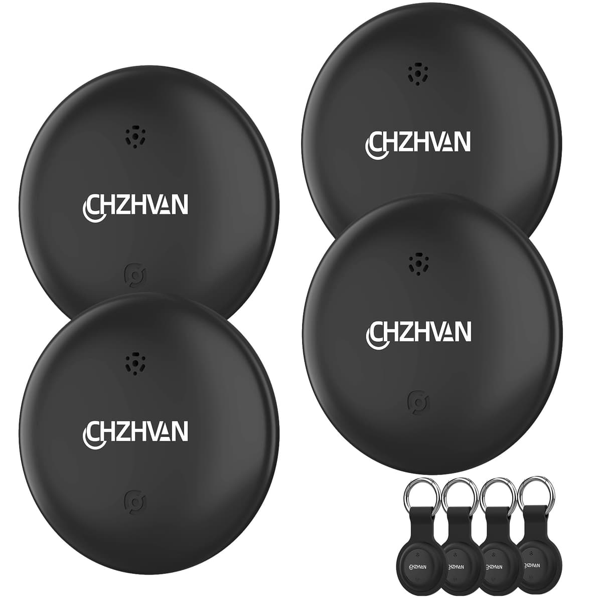 Android Smart Tracker Tag,Google Localizador Funciona con Find Hub App (SÓLO Android),Bluetooth Key Finder para Llaves,Bolsas,Equipaje,Mascotas y Mochila,Impermeable IP67，Batería Reemplazable,4 Negro