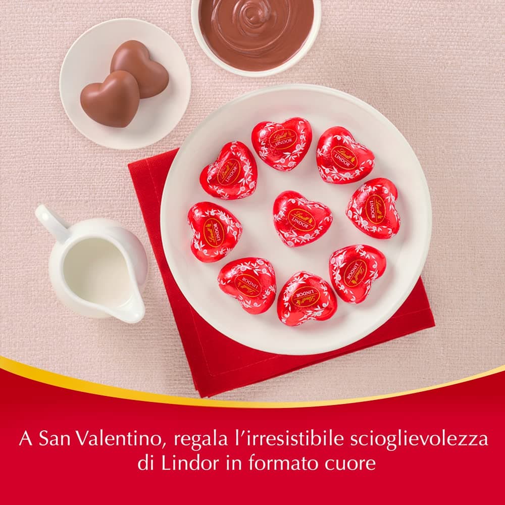Lindt LINDOR Corazón Chocolate con Leche San Valentín, caja de bombones leche con forma de corazón para regalar, chocolate con leche, bombones para regalar, 7 unidades, 96g — view 5