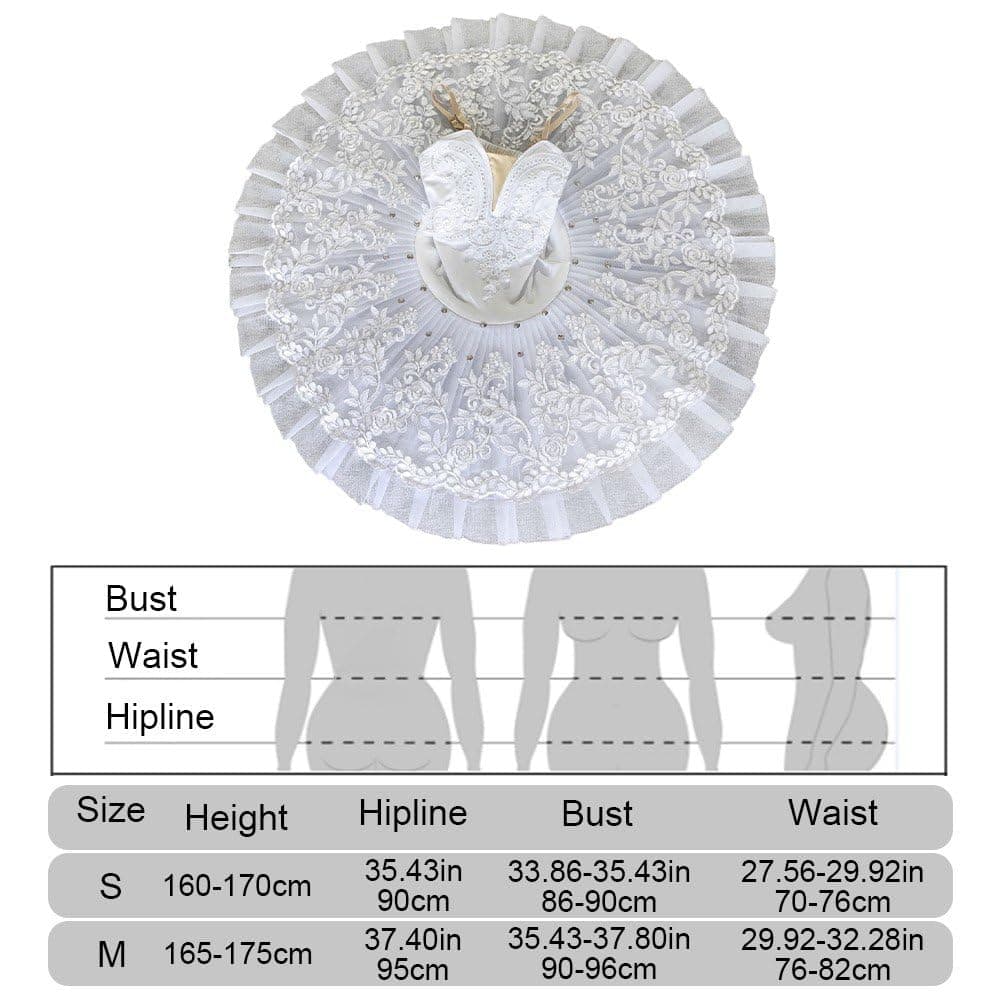 Casiler Tutú De Ballet Profesional para Adultos, Vestido De Ballet para Mujer, Disfraces De Bailarina, Falda Tutú con Lentejuelas Blancas para Escenario — view 4