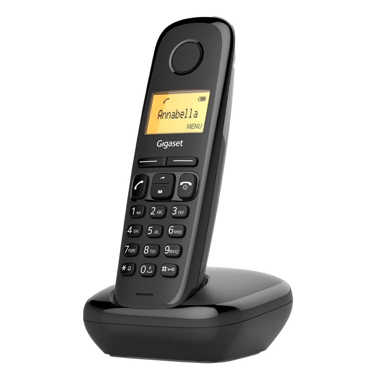 Gigaset A170 - Teléfono DECT inalámbrico - Pantalla Gráfica Iluminada - Fácil de Usar - Instalación Sencilla, Color Negro [Versión Española]