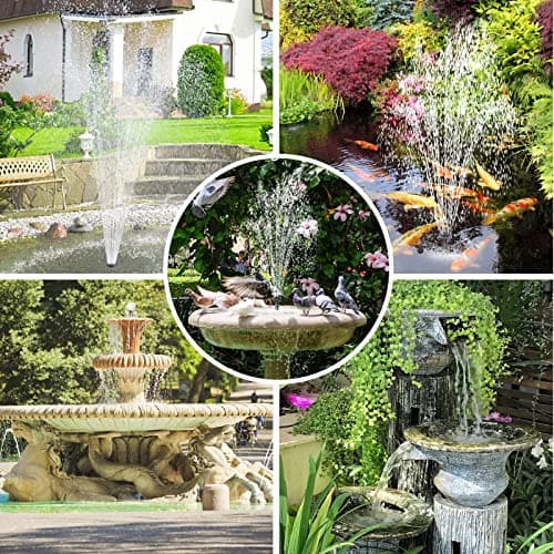 Solar Pond Pump, 15W Solar Fountain Pump with 720L/H Flow & 4 Spray Styles, 5m Extendable Power Cord, Debris Barrier Bag for Outdoor Fountain, Ponds, Fish Tank, Waterfall, Garden Water Features — view 5