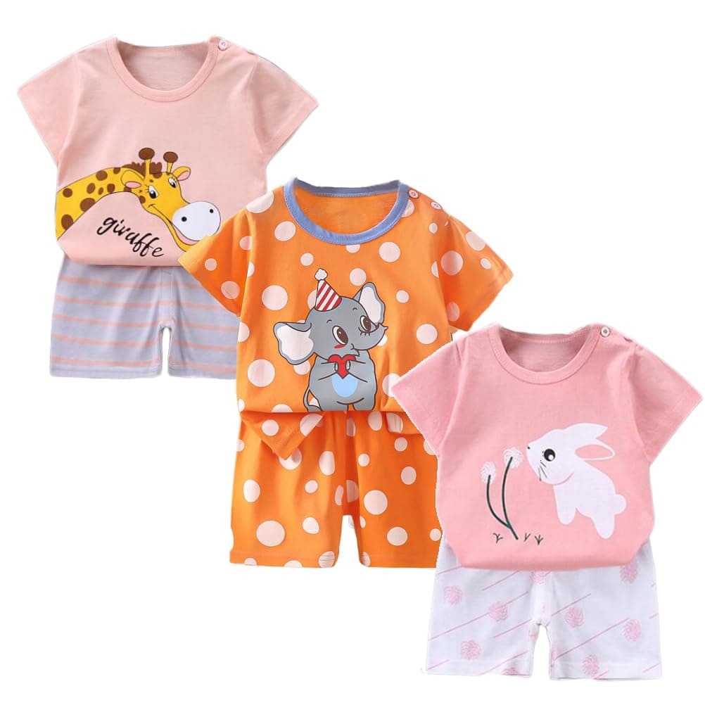 Bebé Niños Conjunto de 3 Juegos de Manga Corta y Pantalones Cortos de Media Manga, Paquete de 6 (con/sin Hebilla para el Hombro) — view 11