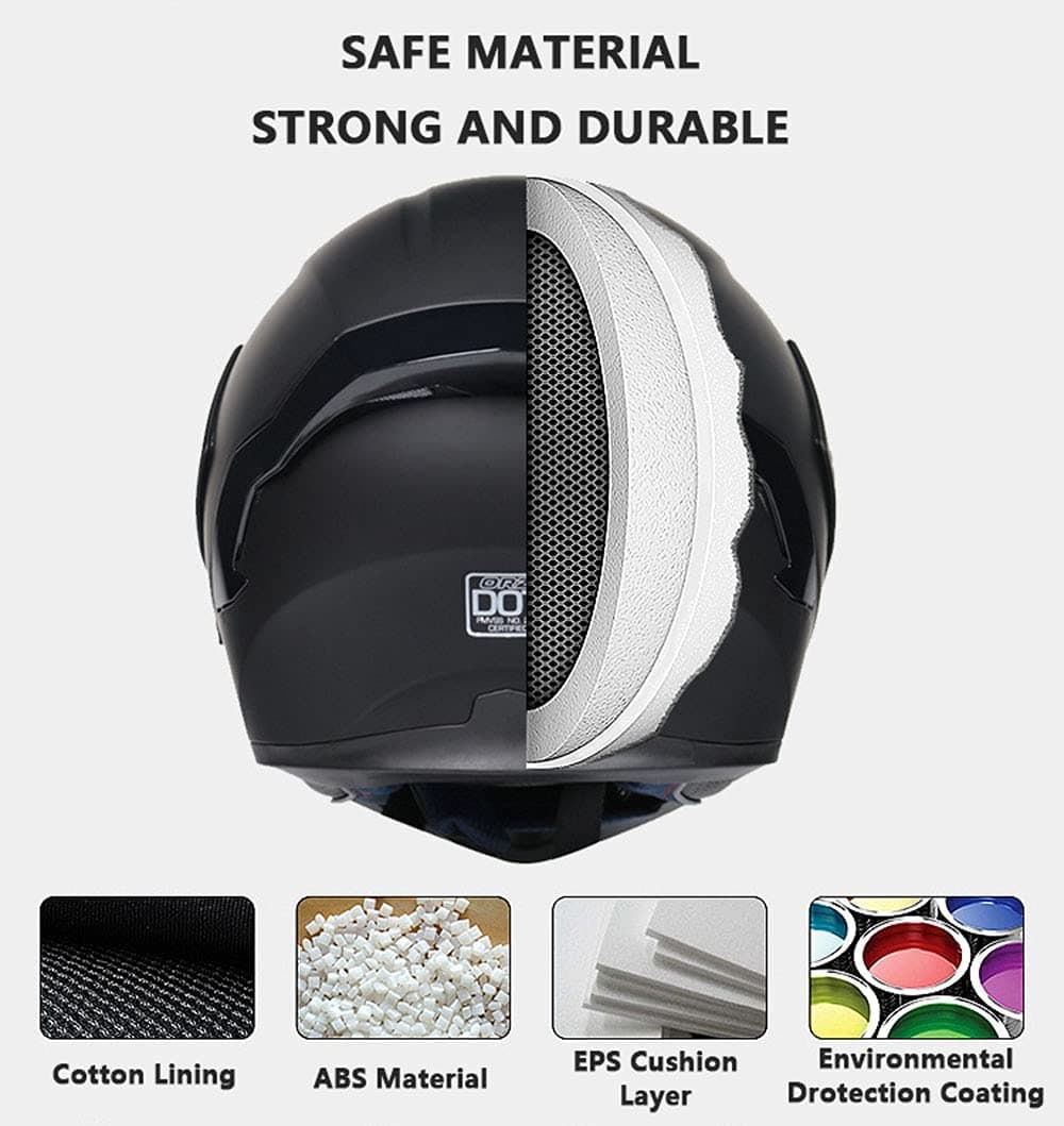 Modular Bluetooth Integrated Motorcycle Helmet, with Double Visor, Motorcycle Helmets, ECE Homologated, for Women and Men, Breathable and Comfortable — view 8
