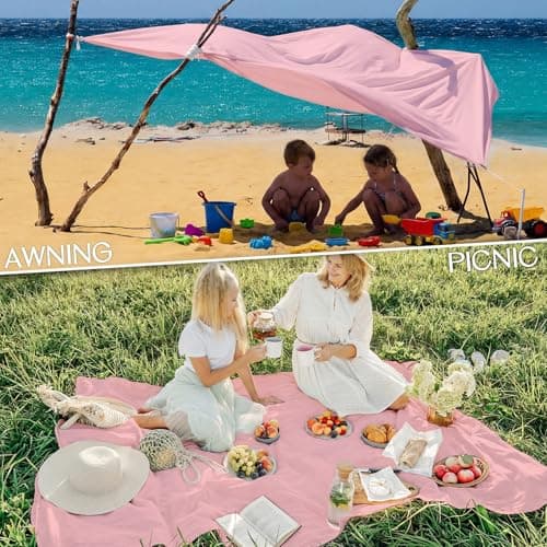 BYDOLL Beach Blanket Waterproof Sandproof Large Sand Free, 78''X110'' Oversized Sandless Lightweight Blanket Picnic Mat for Beach Travel Camping Hiking with Stakes — view 4