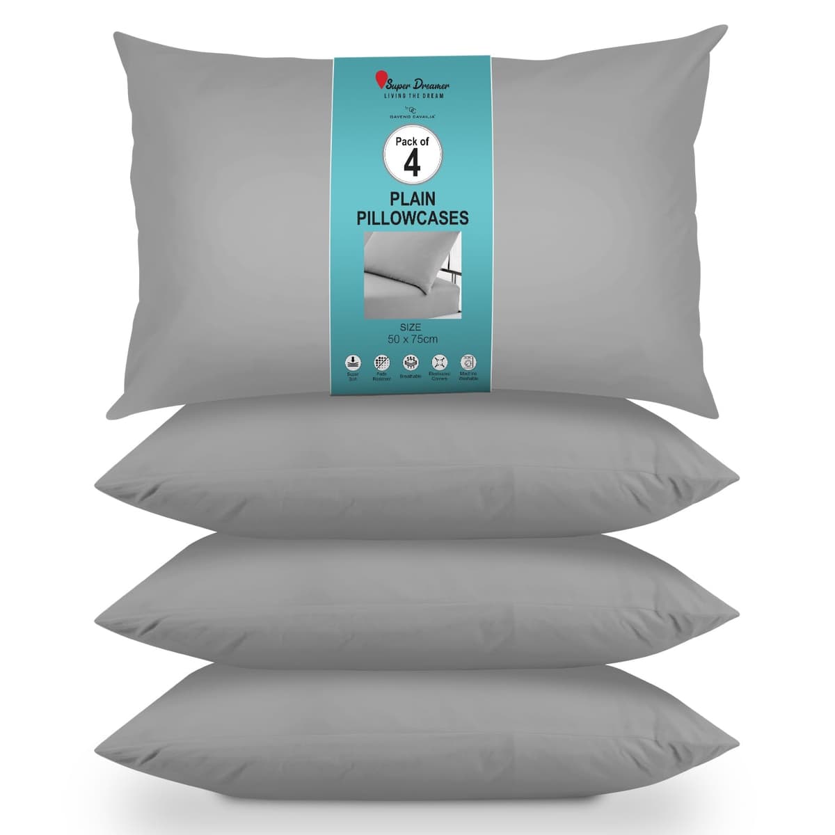 GC GAVENO CAVAILIA Fitted Sheet Single Bed (91 x 190cm) - Grey Bedding Sheets - Plain Dyed Microfiber Bed Sheets Single - (10 inch) 25cm Deep Pocket Bottom Sheet - Easycare - Wrinkle & Fade Resistant — view 77