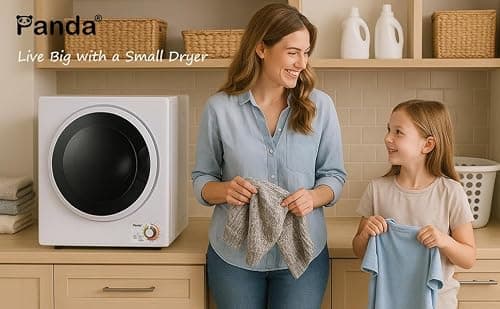 Panda Portable Clothes Dryer – 1.5 cu.ft Compact Electric Dryer, 850W, Stainless Steel Tub, 110V – Ideal for Apartments, Dorms & Small Loads — view 2