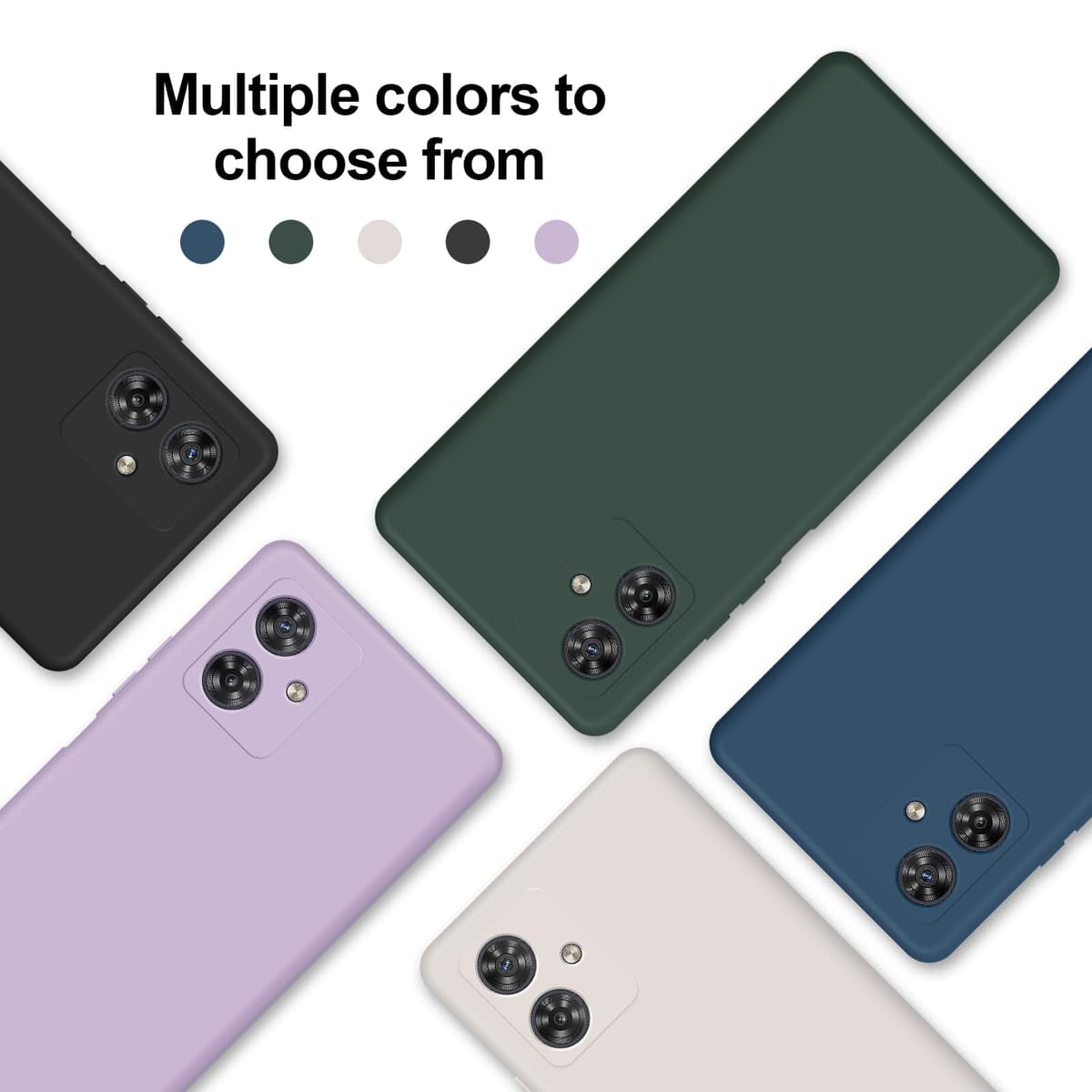 GiiYoon Case Compatible with Motorola Moto G54, Silky-Soft Touch Full-Body Protective Phone Silicone Case, Shockproof Cover with Microfiber Lining, Black — view 8