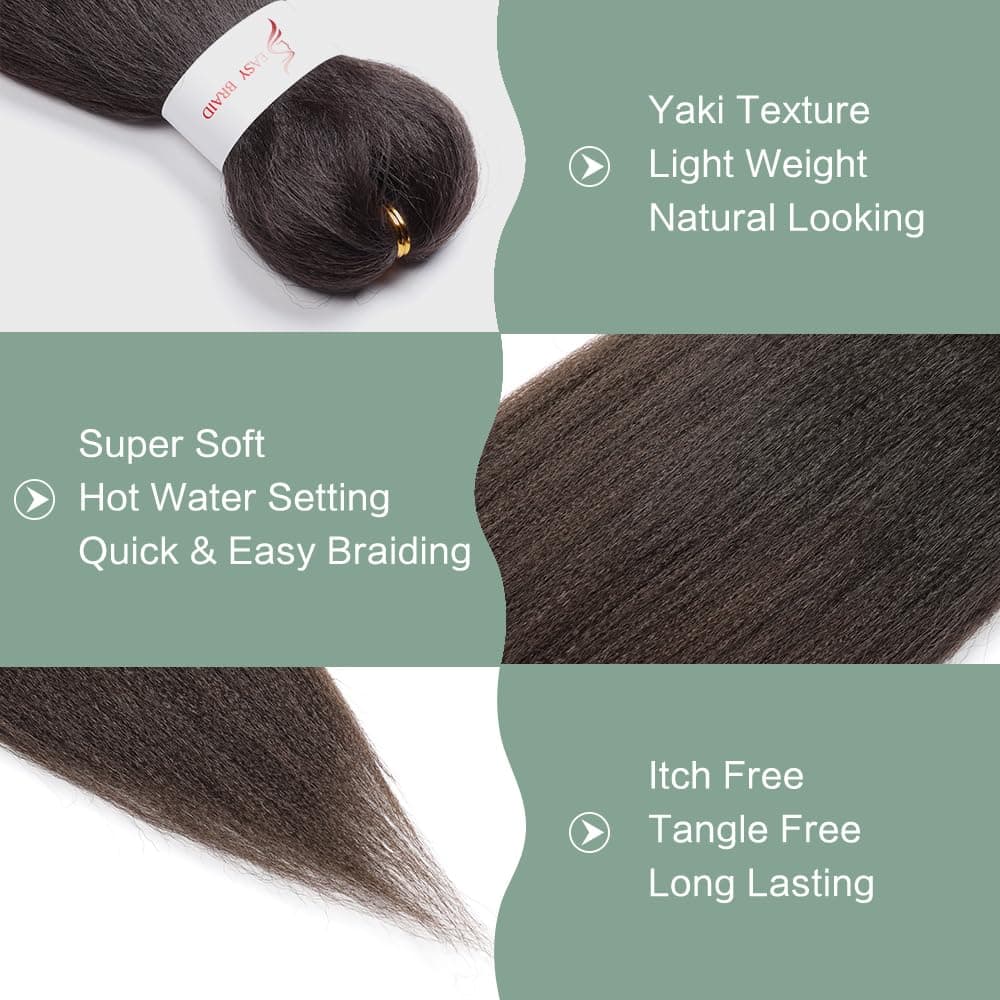 YDDM Capelli Per Treccine Africane Morado Extension Treccine Texture Yaki Easy Install per Principianti 32 Pollici 3 Pezzi Capelli Leggeri e Naturali per Box Braids, Twist e Crochet — view 16