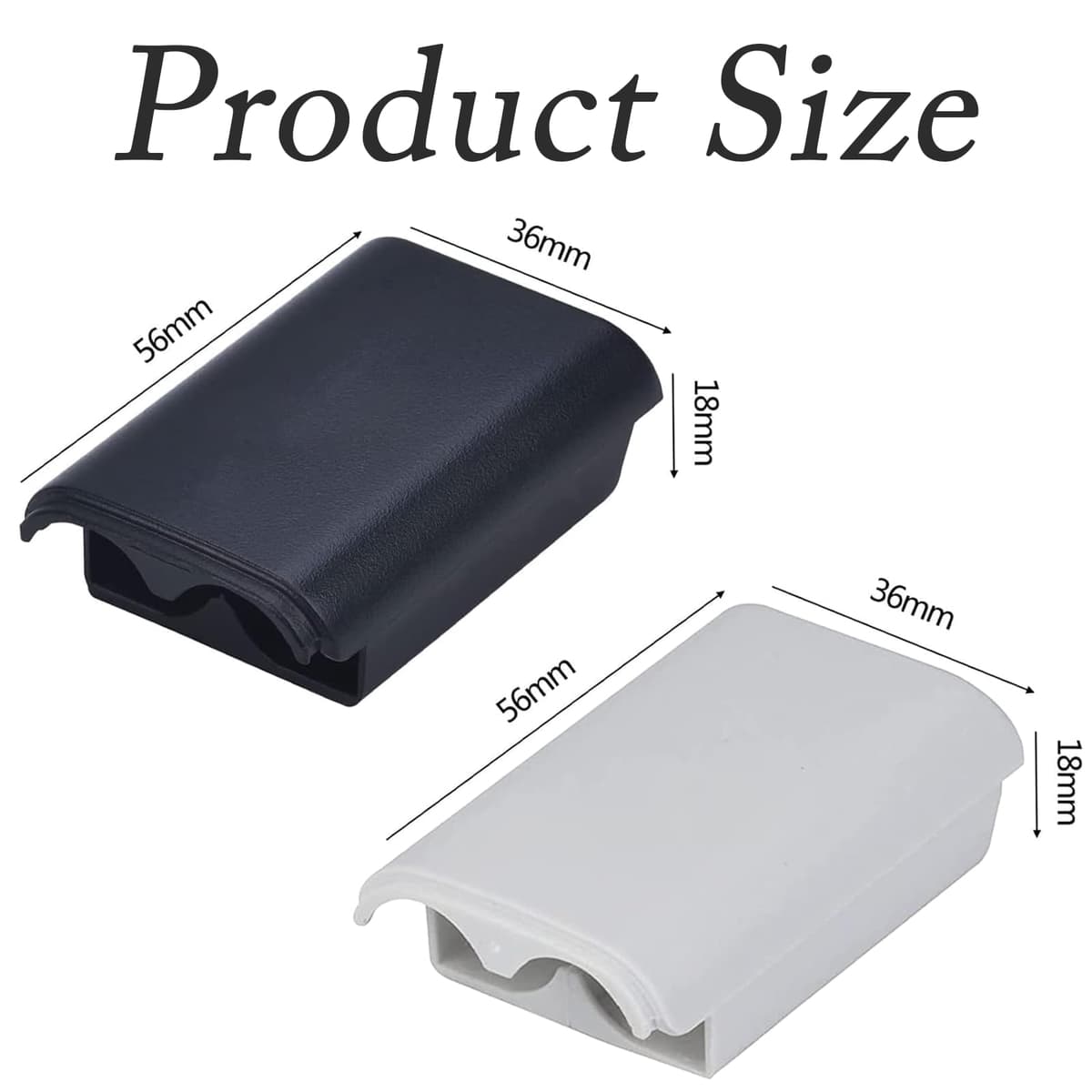 2 Pcs 360 Controller Battery Pack Cover Replacement for Microsoft Xbox 360 Wireless Controller for Xbox 360 Battery Pack Cover (White, Black) — view 2
