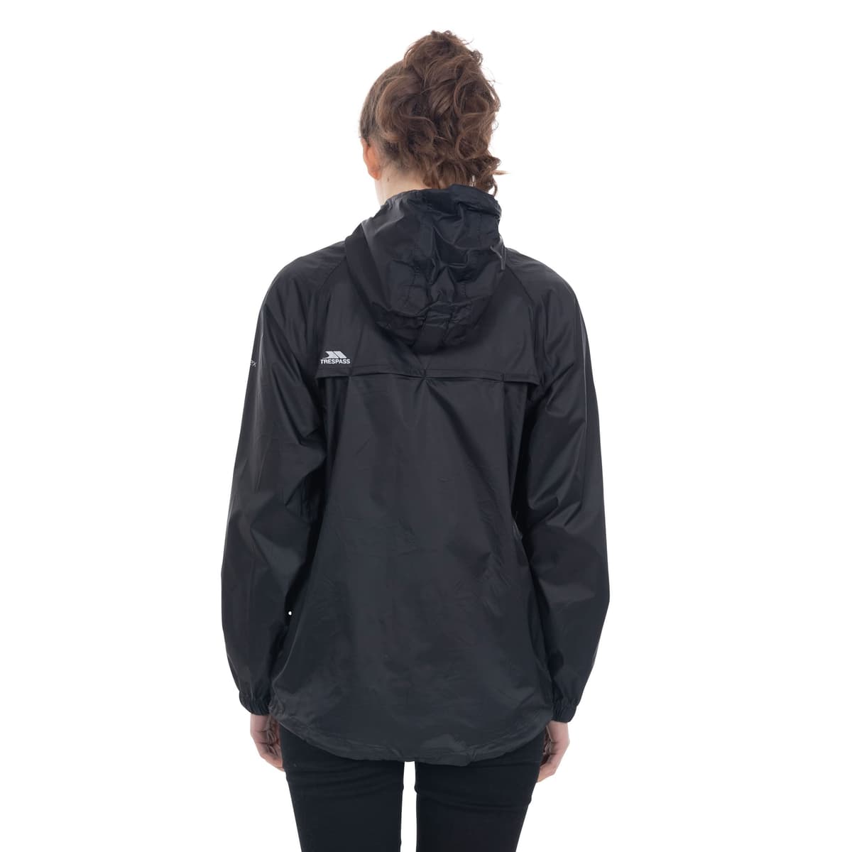 Trespass Adults Waterproof Jacket Qikpac - Lightweight Packaway Raincoat, 2 Zip Pockets, Full Body Front Zip, Adjustable Hood, Storm Flap, Ventilated Back, Foldable Packs in Pouch — view 3