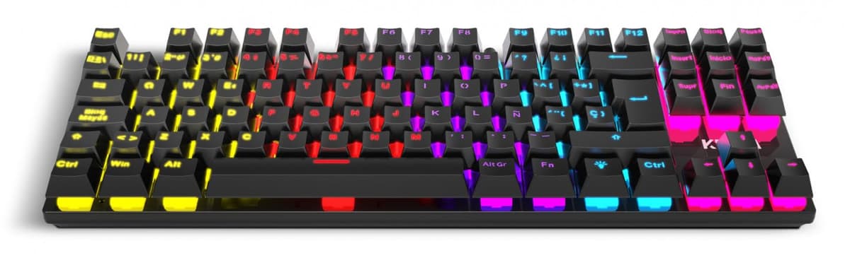 KROM Kalista - Teclado Gaming de Membrana RGB Rainbow, Formato 62%, Modo Gaming, N-19 Anti-ghosting, Windows | Mac, Layout español, Negro — view 7
