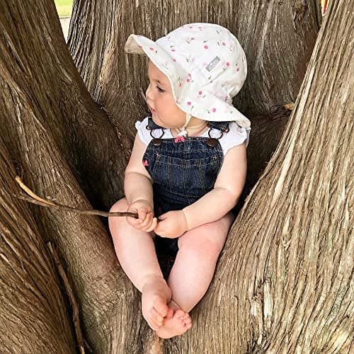 Jan & Jul Baby Beach Floppy Hat Girl 50+ UPF Sun Protection (M: 6-24 Months, Cherries)
