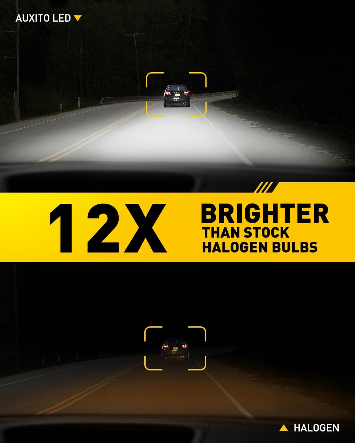 AUXITO 9005 H11 Bulbs, 80000LM Brighter Ultra-Bright, Plug N Play, Long Lifespan, No Flicker, 99% Compatibility, 4PCS — view 2
