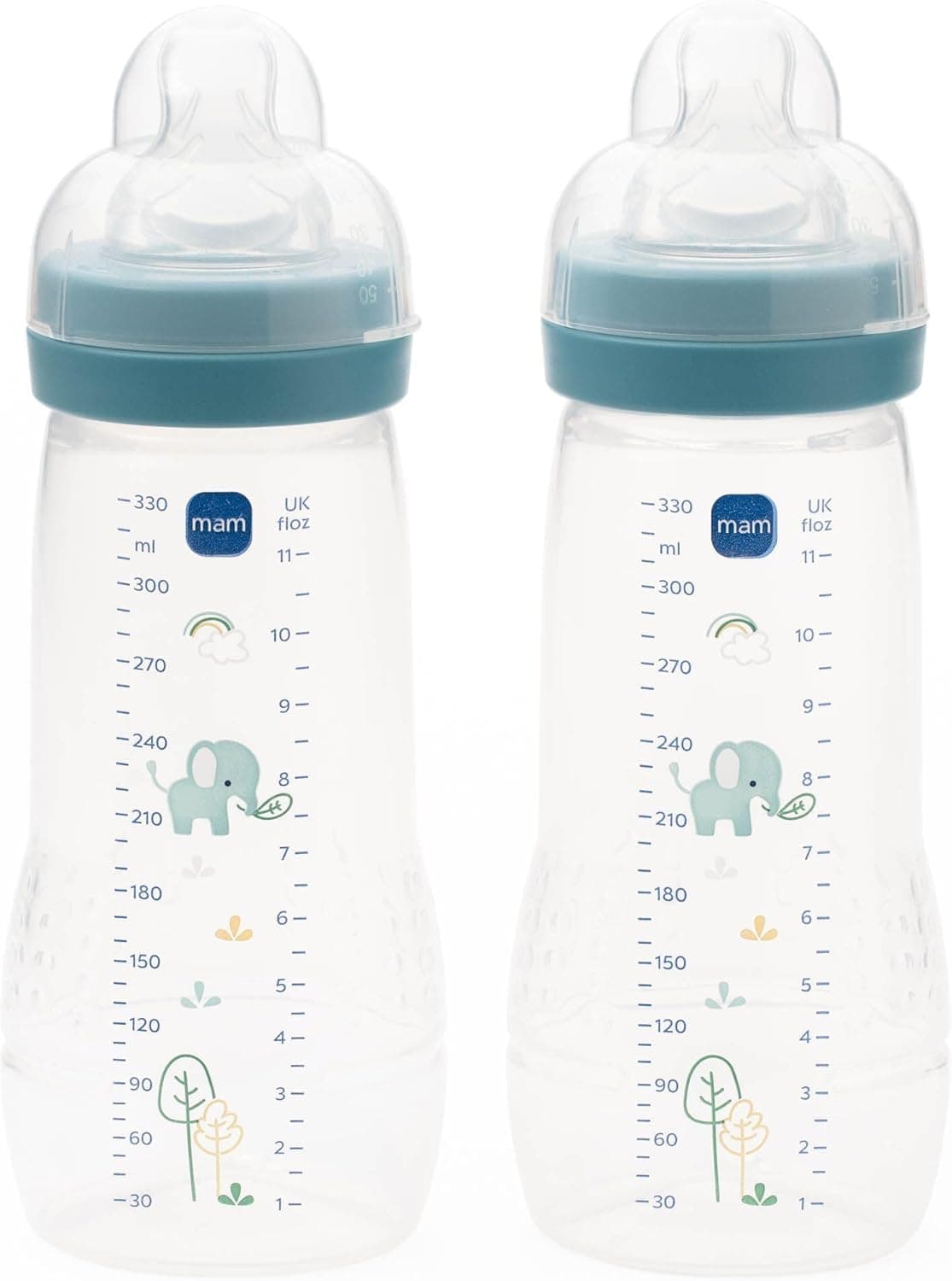 MAM Easy Active Bottles | 2 Pack (2 x 330ml) | Fast Flow MAM Teats Size 3 | Baby Accessories | Iris (Various Designs) — view 8