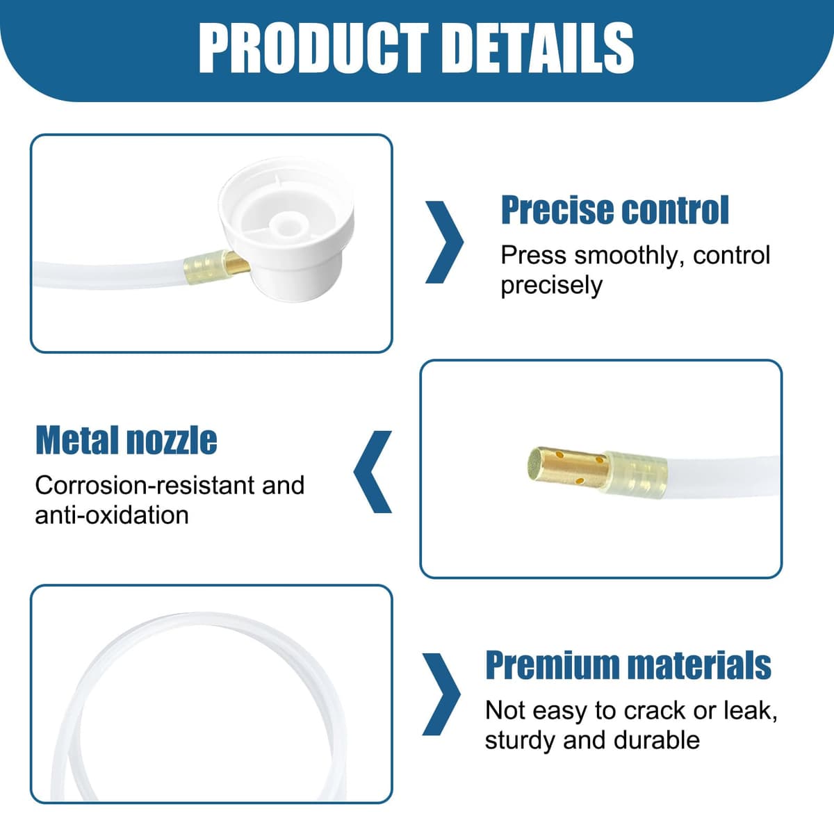 Boquilla de Aerosol con Mangueras de Extensión de 60 cm/Color Transparente, Juego de 6 Piezas para Limpieza Precisa en Productos de Cuidado Personal, Hogar, Automoción e Industria — view 3