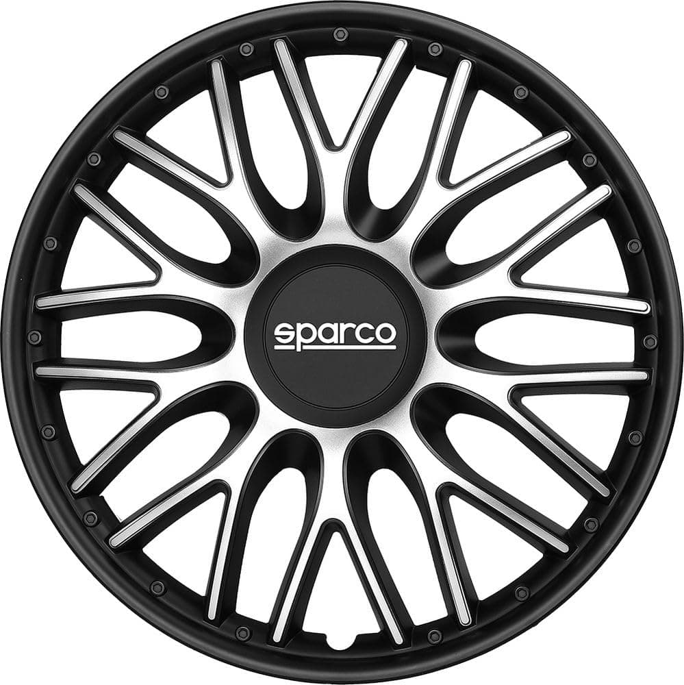 Sparco SPC1491BKSV Tapacubos Lazio, Negro/Plata, Set de 4, 14 pulgadas — view 16