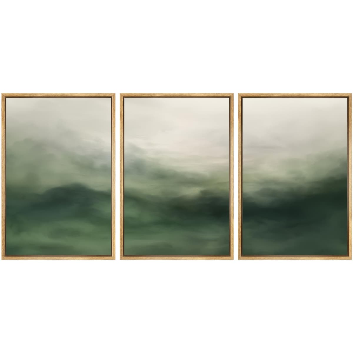 SIGNWIN Framed Canvas Print Wall Art Set Blue White Grunge Geometric Pattern Abstract Shapes Cozy Neutral Decorative Contemporary Minimal for Living Room, Bedroom, Office - 24"x36"x3 Natural — view 59