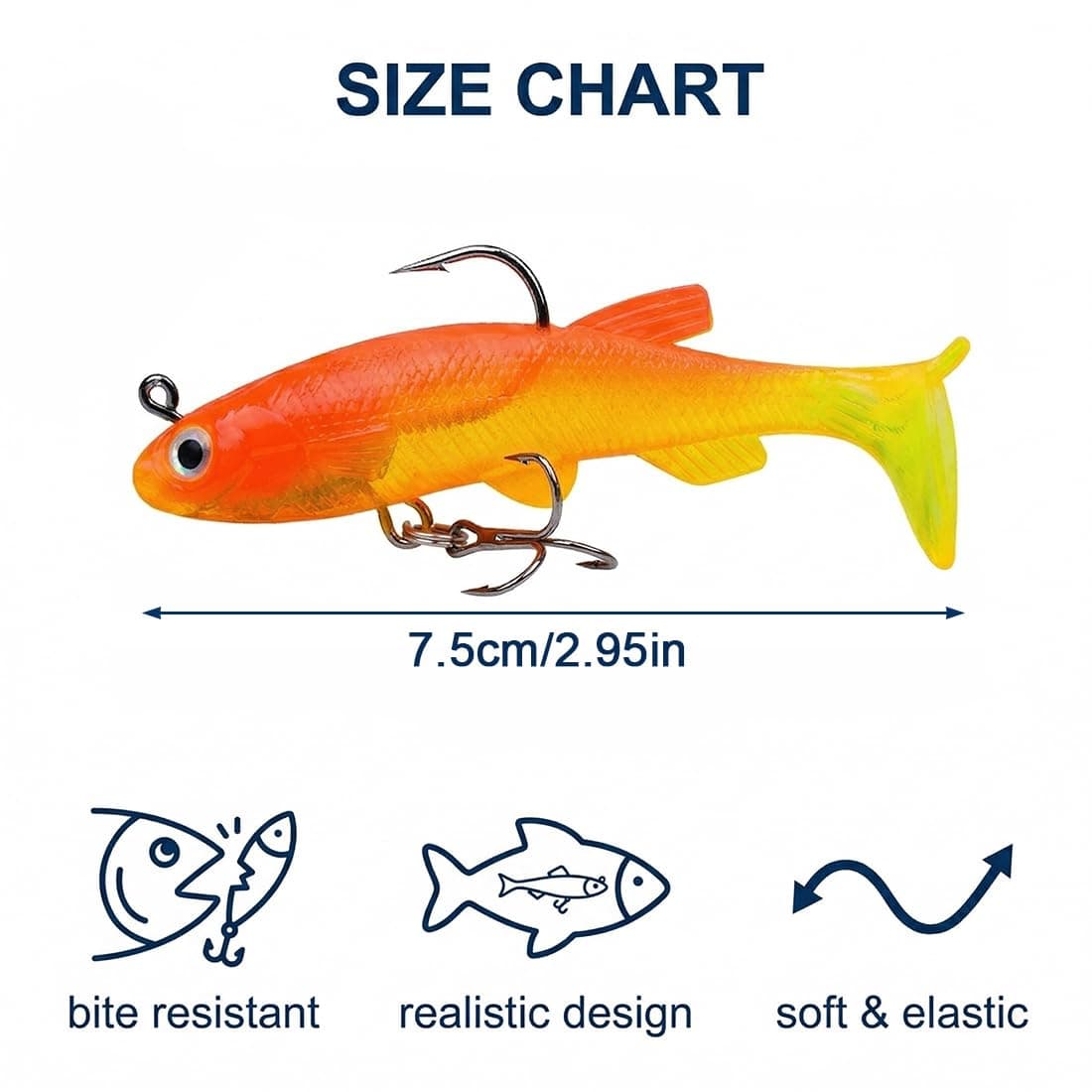 5pcs Señuelos De Pesca Spinning Mar Coenjunto Cebo Señuelos Black Bass Des Jig Cvebos Artificiales Pesce Para Rsio Mar Señuelo De Pesca Goma Para Lucio Perca Black Bass Trucha Lucioperca — view 5