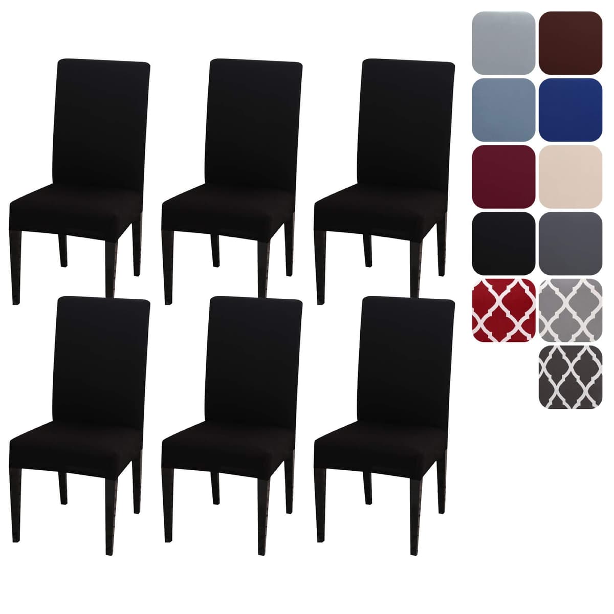 Dining Room Chair Covers Slipcovers Set of 4, Stretch Removable Washable Dining Chair Protector Decoration Cover Seat Slipcover for Hotel, Ceremony, Banquet, Kitchen, Restaurant, Home — view 54
