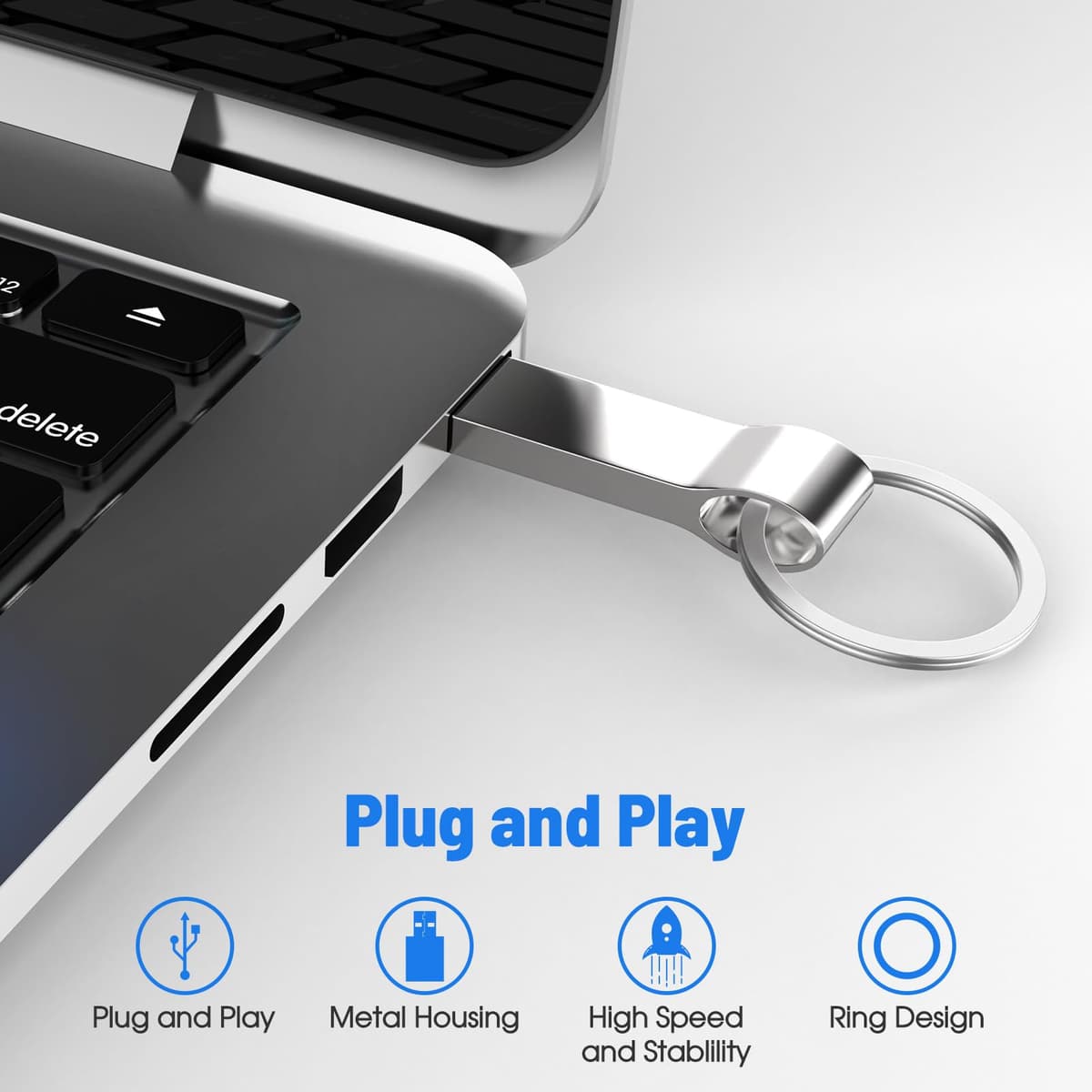 Memoria USB 982GB, Alta Velocidad Pendrive USB 3.0, Mini Pen Drive, Metal Alta Memory Stick para Ordenador, Tableta, Coche y TV (982, GB) — view 3
