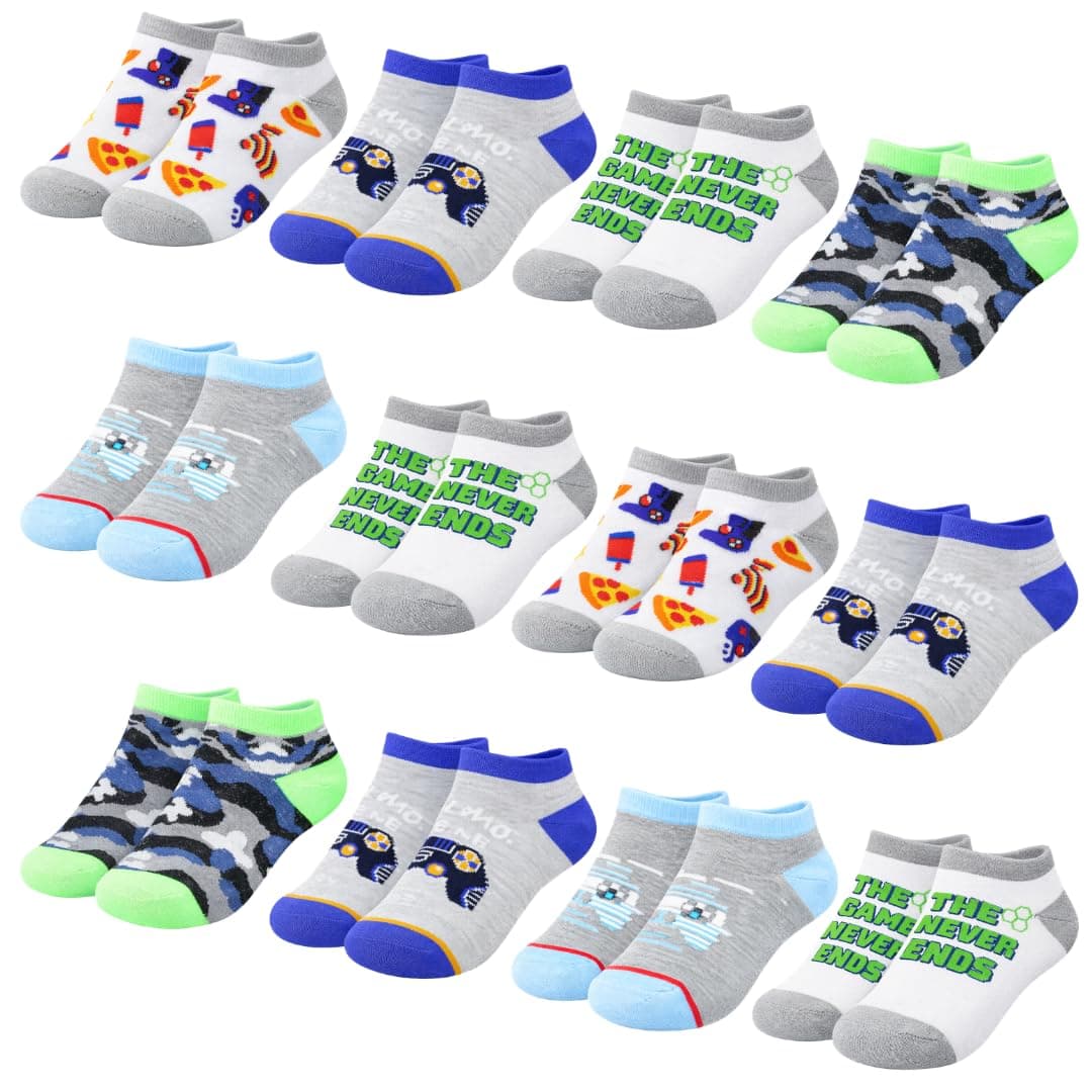 Nakloe -12 Pares - Calcetines Tobilleros Niño - Calcetines Niño - Calcetines Cortos Niño – Transpirables y hechos de Algodón