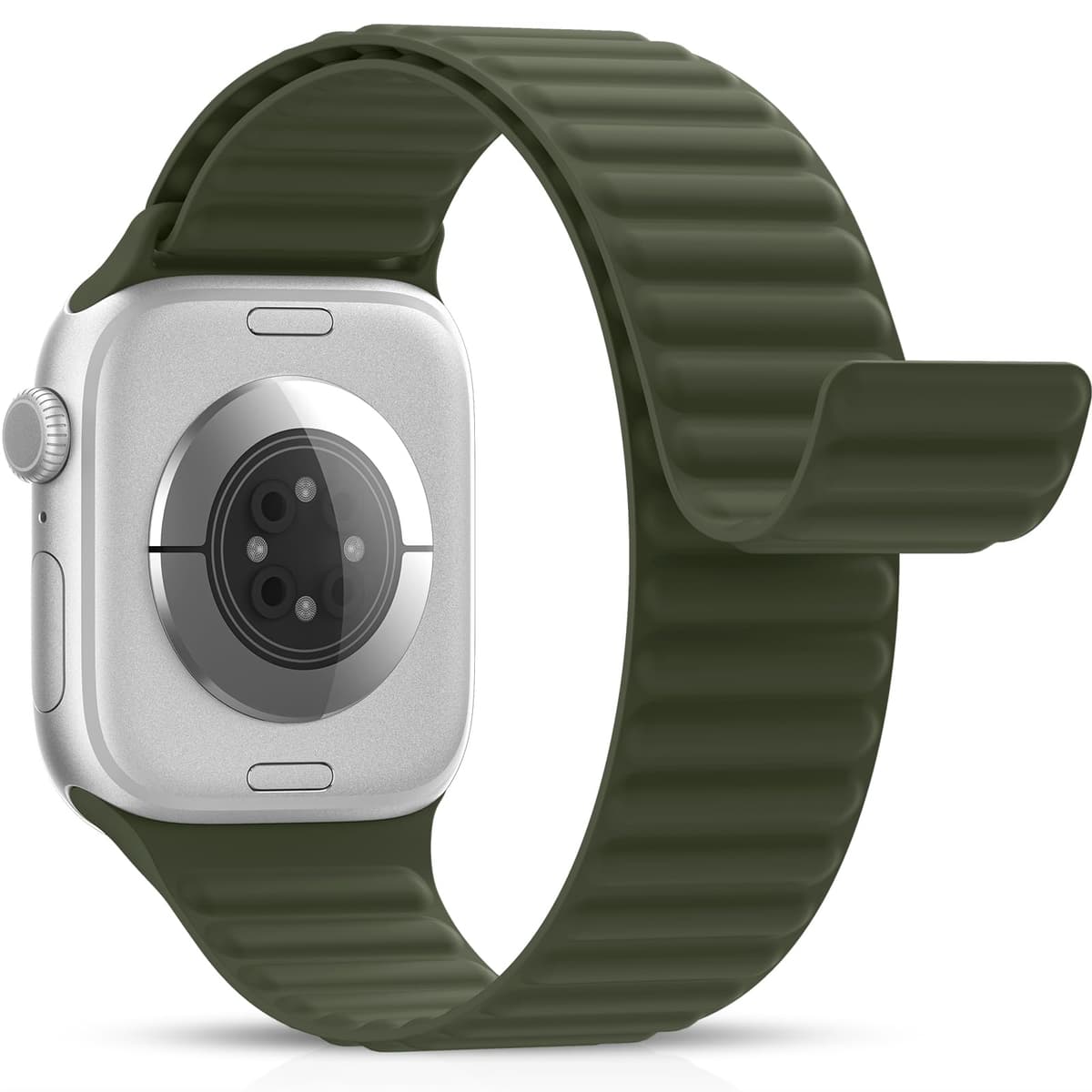 Higgs Magnetic Silicone Sport Strap Compatible with Apple Watch Straps 44mm 40mm 38mm 41mm 42mm 45mm 46mm 49mm for Men Women, Soft iWatch Wrist Band for Series 11 10 9 SE 8 7 6 5 4 Ultra 3 2 1 — view 13