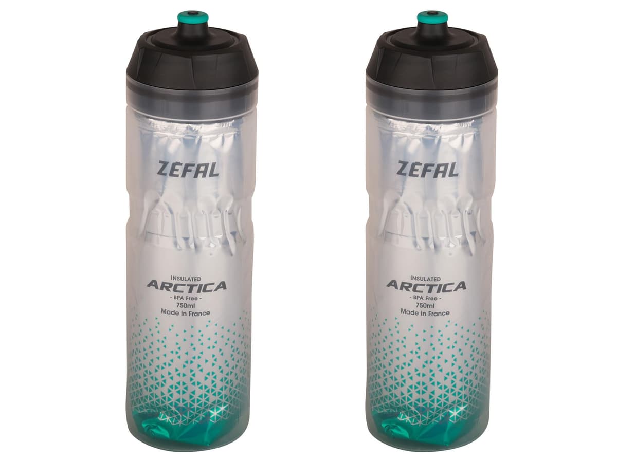 ZEFAL Pack Arctica 75 - Lote de 2 bidones 750 ml para bicicleta, botella de bicicleta isotérmica - Inodoro e impermeable, botella deportiva sin BPA - Plata/Negro, 2 x 750ml — view 12