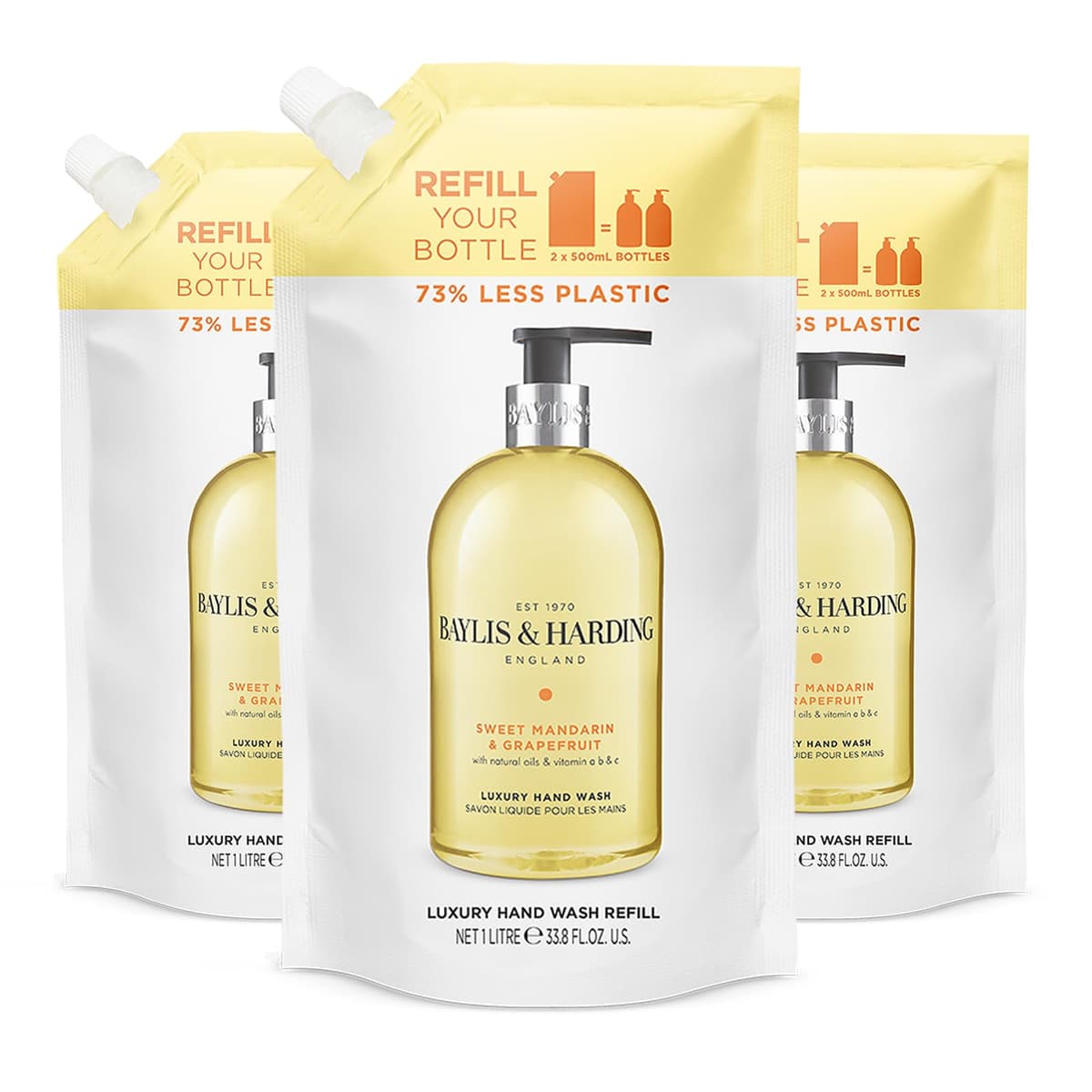Baylis & Harding Sweet Mandarin and Grapefruit Hand Wash, 500 ml (Pack of 3) - Vegan Friendly — view 13