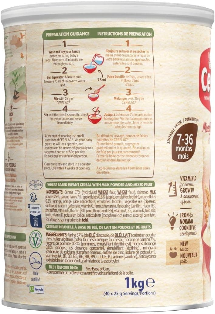 Cerelac Mixed Fruits & Wheat Infant Cereal with Milk 1kg | from 7 months+ | Baby Cereal — view 3