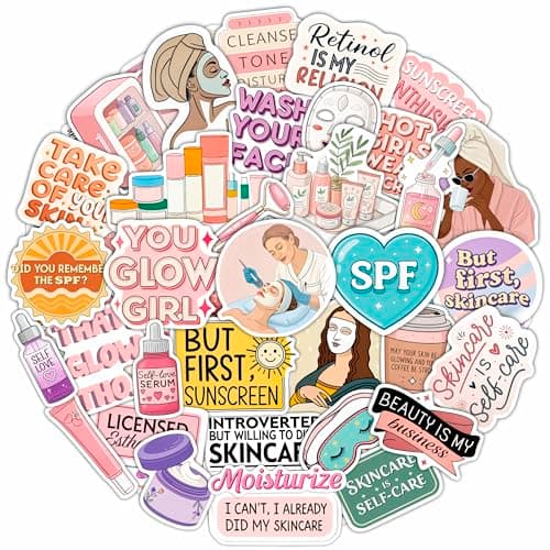 100Pcs Esthetician Stickers for Laptop, Skincare Stickers - Esthetician Party Supplies, Gifts - Gift for Women & Men