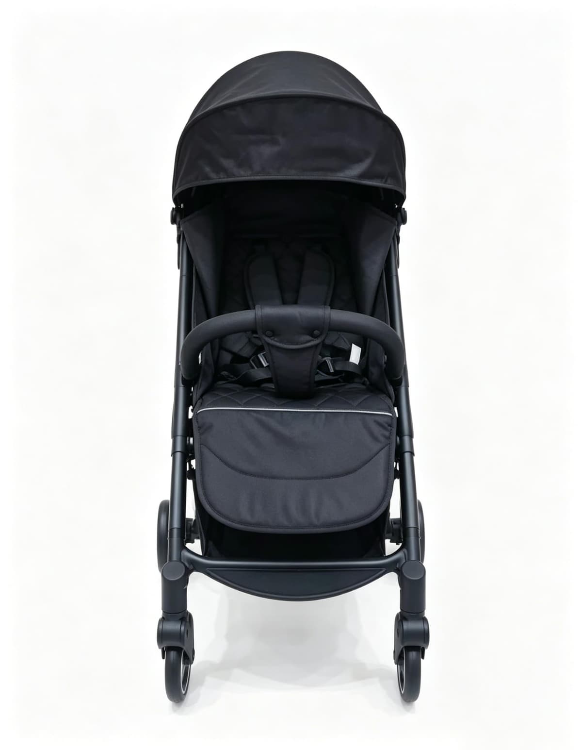 Luxury Baby Stroller Lightweight Foldable Pushchair Travel System Pram with Reclining Seat, 5-Point Harness, Storage Basket Rain Cover (Black) — view 2
