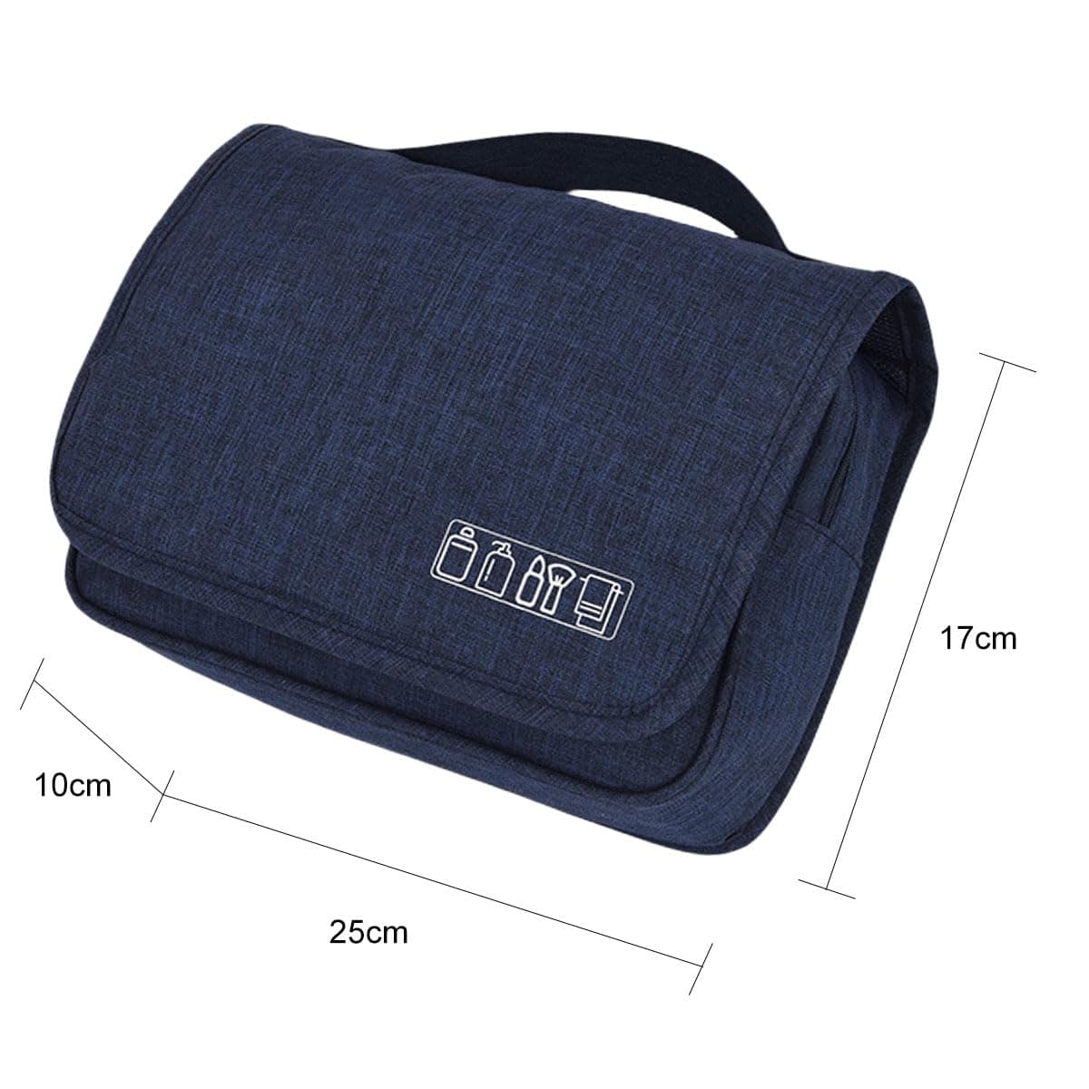 FAVORTALK Hanging Toiletry Bag for Women Navy Wash Bag Travel Makeup Cosmetic Organizer for Men Waterproof Toiletries Organizer for Business Trip Vacation 9.8x3.9x6.7 Inch - XSB12011 — view 2