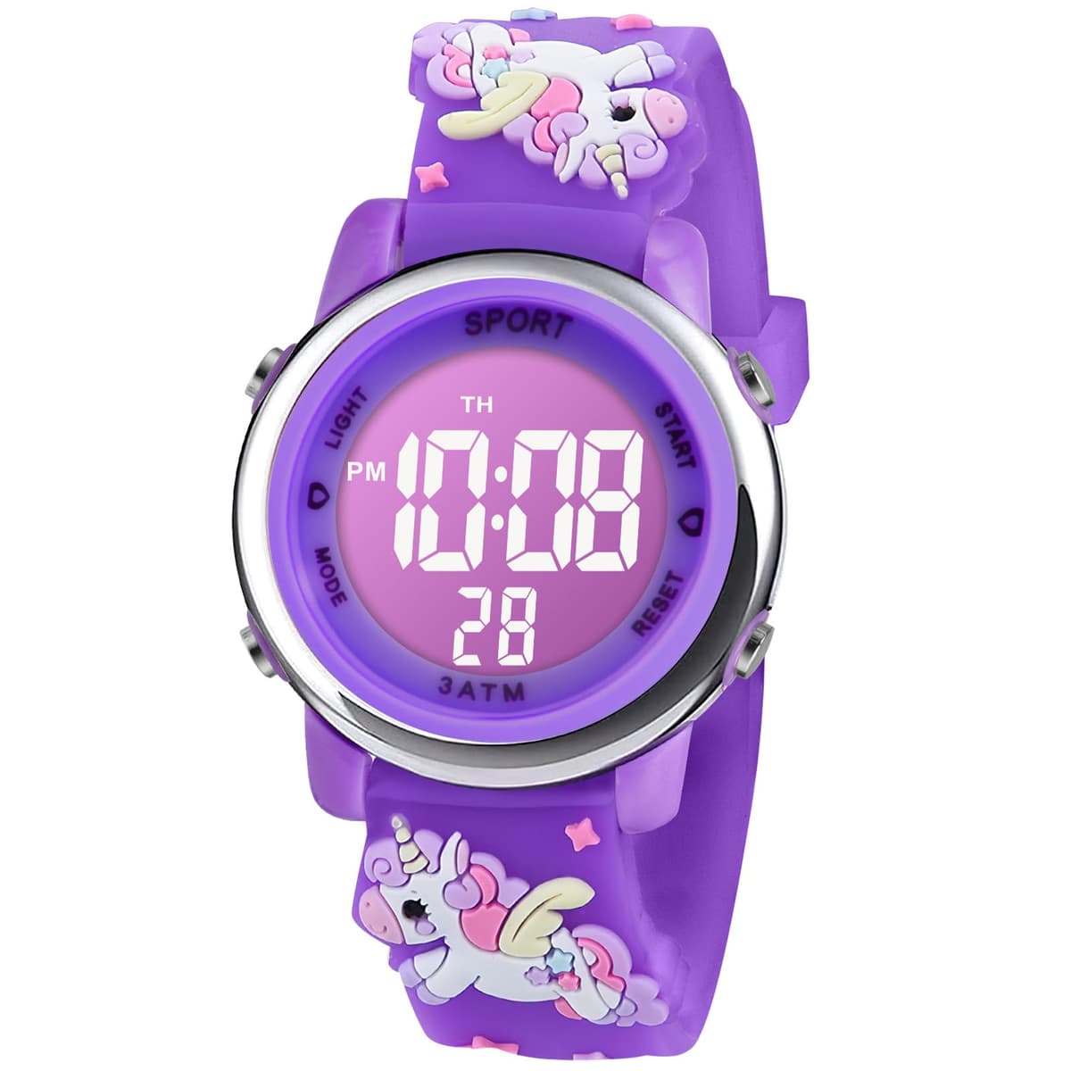 Vicloon Reloj Digital para Niños Niña, Luz Intermitente LED de 7 Colores Reloj de Pulsera Niña Multifunción, Reloj Unicornio Niña, Relojes Niñas Niños Digital para Niños de 3 a 12 años — view 13