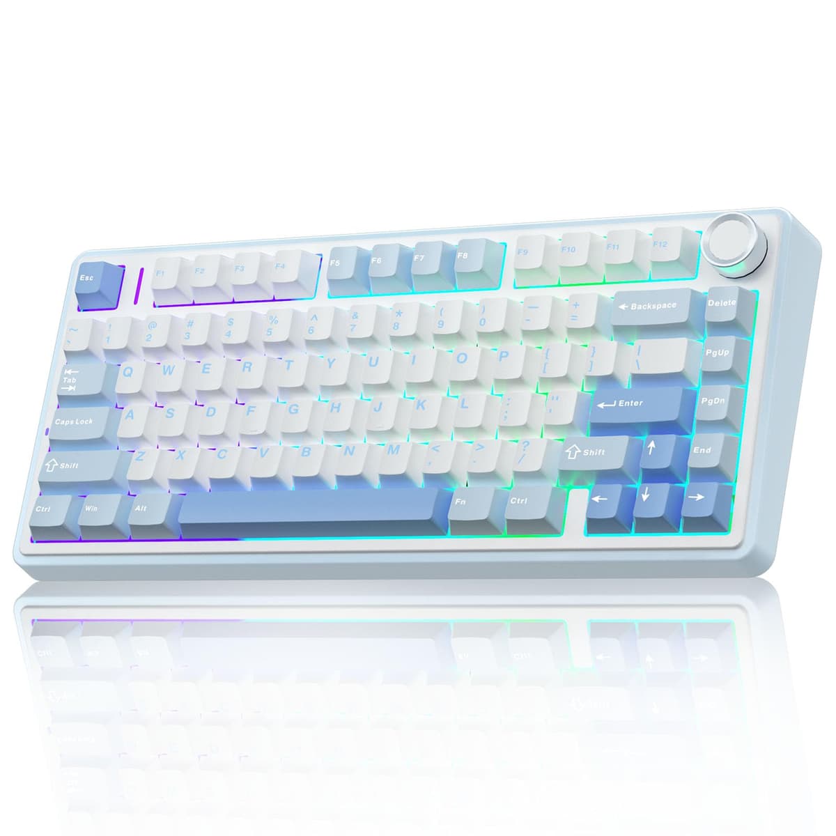 AULA F75 75% Wireless Mechanical Keyboard,2.4Ghz/Type-C/BT5.0 Gaming Keyboards,Advanced Structure,RGB Backlight,Hot Swappable Custom Keyboard for PC/Mac (Cool Black) — view 18