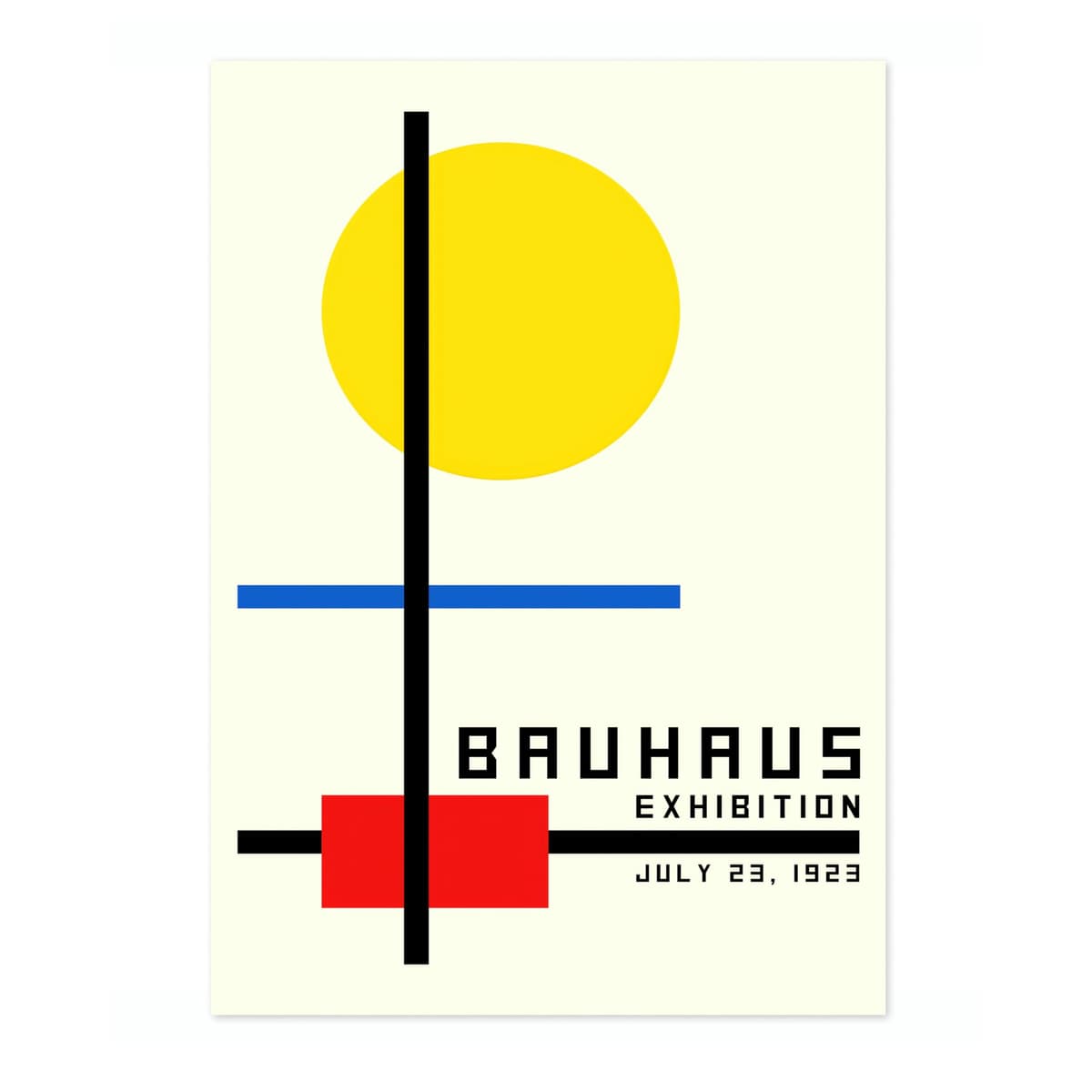 Bauhaus Circle & Lines Poster, Bauhaus Print, Framed Abstract Art, Mid-Century Wall Art, Modern Home Decor, Gift Idea, Archival Matte, A5 (Print Only) - 21x14.8cm