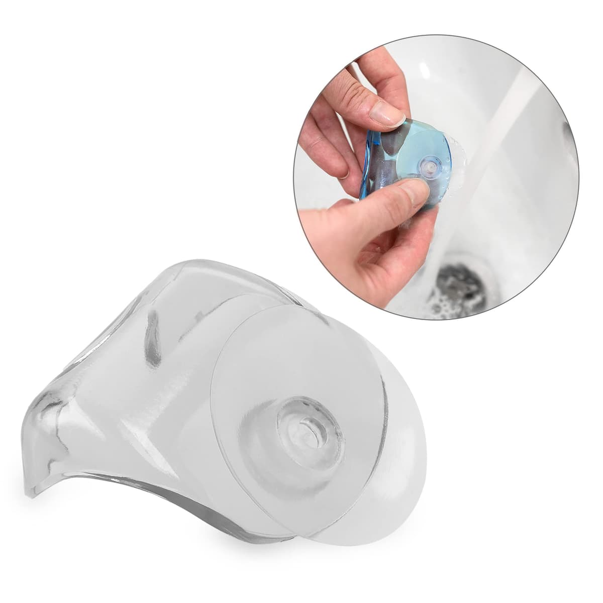kwmobile 2X Razor Holder with Suction Cup - Self-Adhesive Shaver Wall Mount - Bathroom Organizer for Glass and Tiles - Transparent — view 2