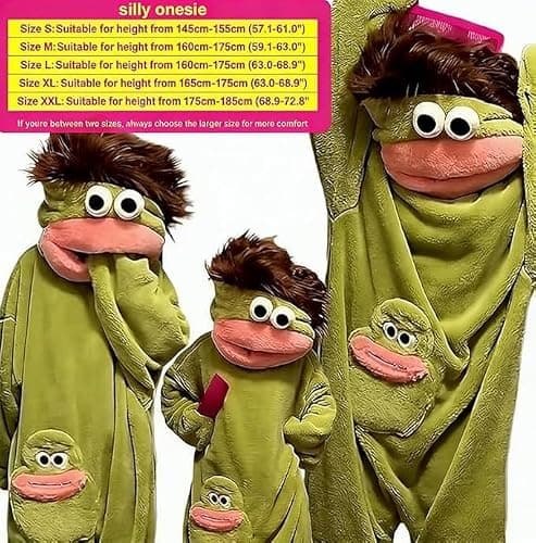 Silly Onesie Adult Funny Big Mouth Monster Hooded Fleece Pajamas Plush One Piece Cosplay Loungewear No Comb and Shoes — view 3
