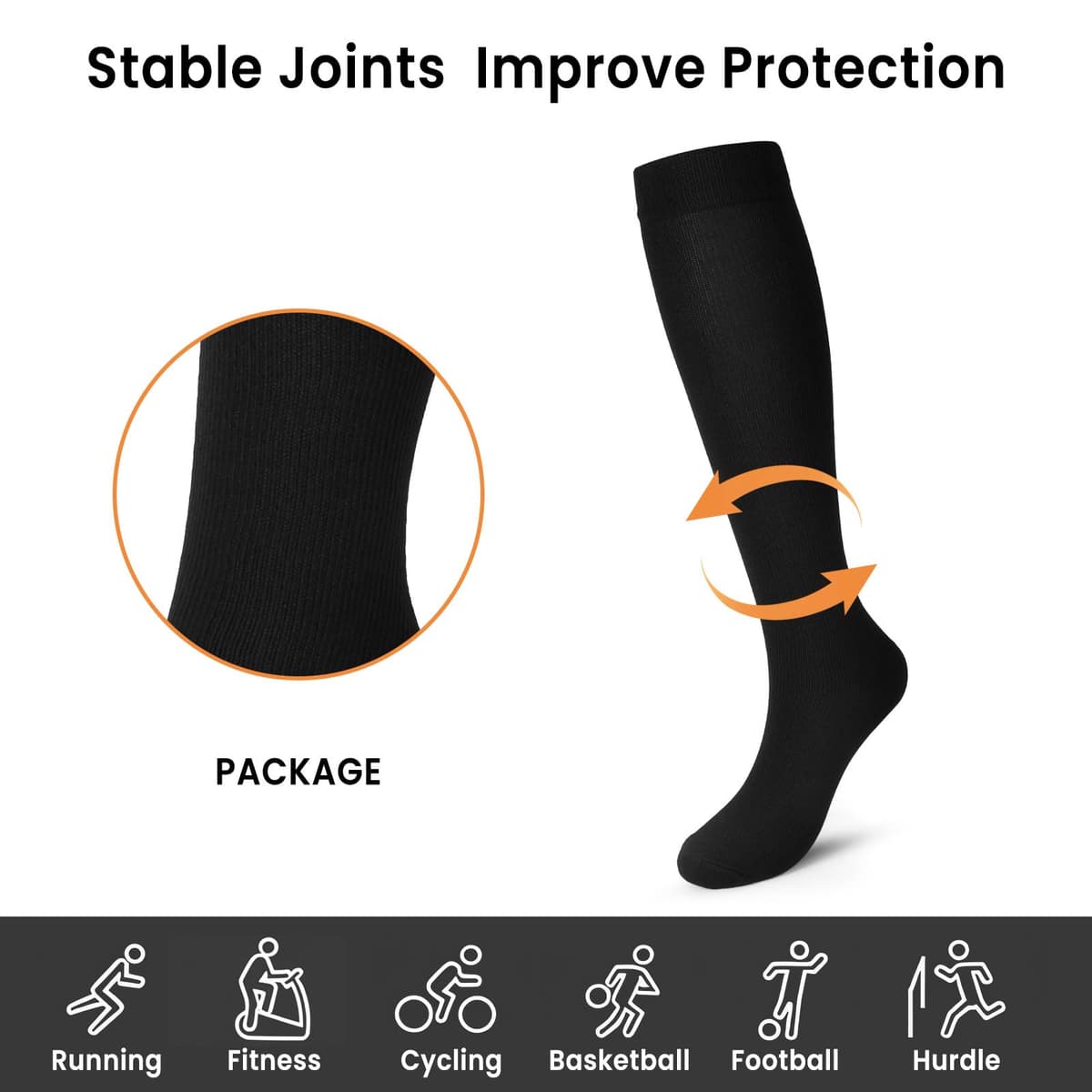 Pnosnesy Compression Socks, (2/4/6/7 Pairs) for Men & Women 15-20 mmHg is Best for Athletics, Running, Flight Travel, Support — view 3