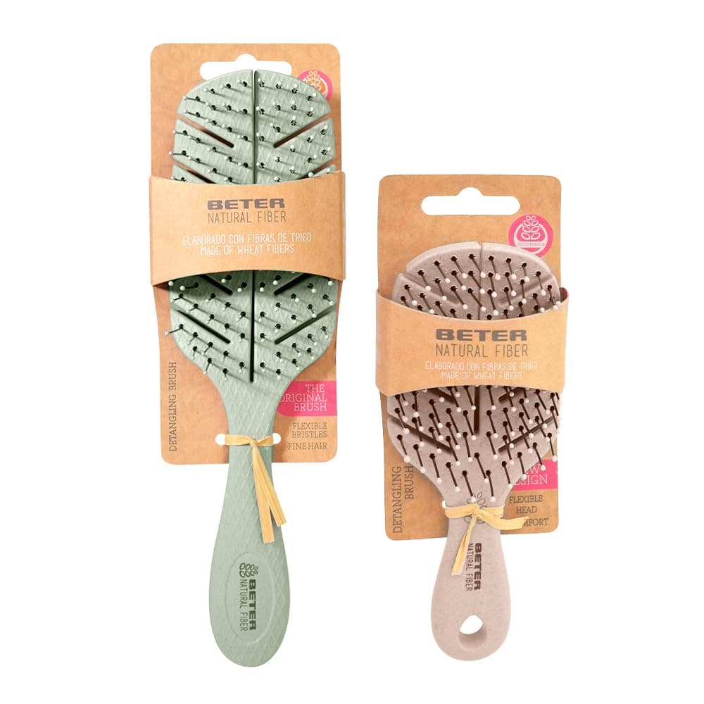 Beter - Cepillo de pelo esqueleto antitirones Natural Fiber hecho a base de fibras de trigo, Cepillo Desenredante Antienredos y Antirotura, Peinado suave y sin tirones, Para todo tipo de cabellos — view 11