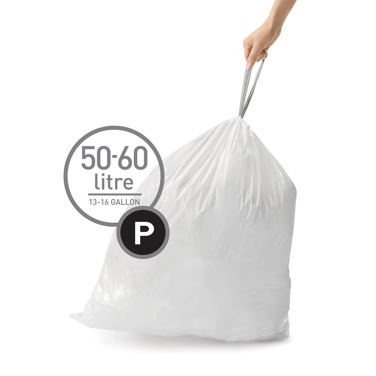 simplehuman CW0258 3 x paquete de 20 bolsas de basura a medida (60 bolsas), código H, plástico blanco — view 29