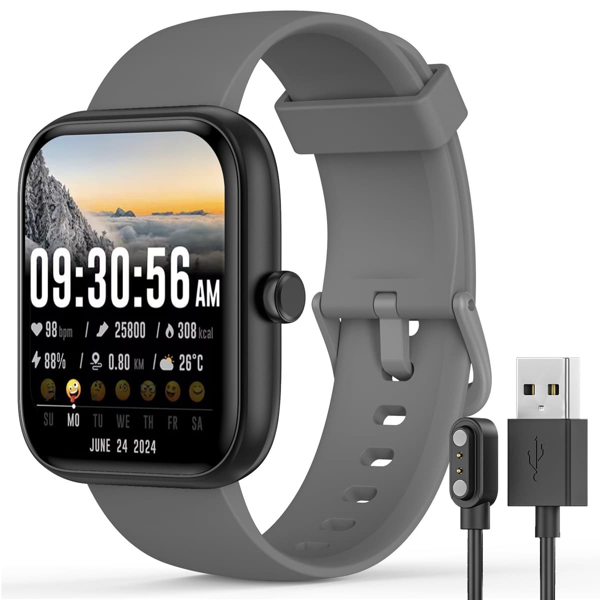Smart Watch for Men Women with Bluetooth Call, Alexa Built-in, Heart Rate & Sleep Monitor, 1.83" DIY Dial Fitness Watch with 100+ Sport Modes, IP68 Waterproof, Compatible with Android iOS