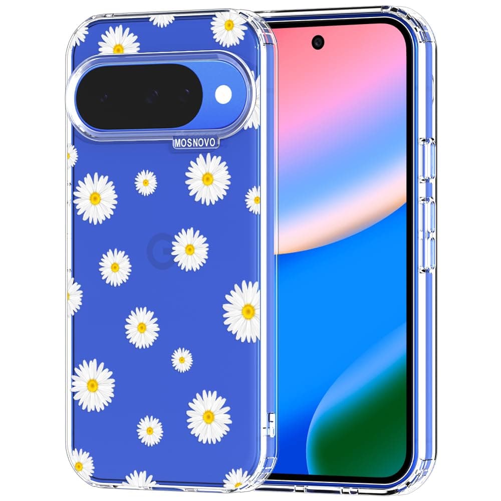 MOSNOVO Case for Google Pixel 9 & Pixel 9 Pro, [Buffertech 6.6ft Military-Grade Drop Protection] [Anti Peel Off Tech] Clear TPU Bumper Phone Case Cover Design - Eucalyptus — view 47