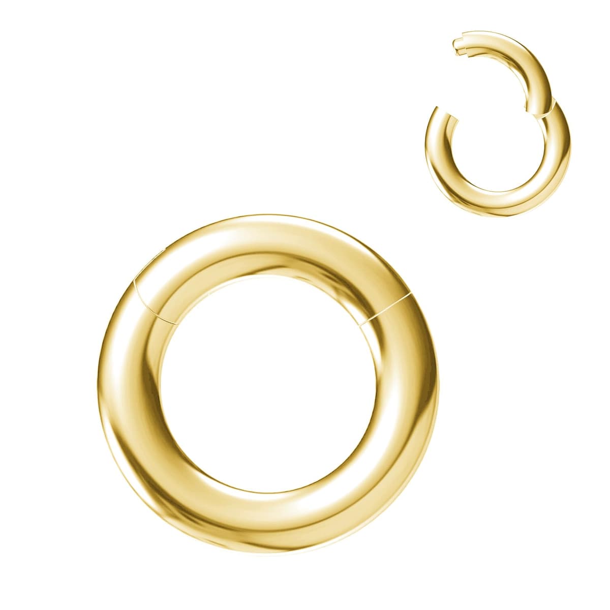NewkeepsR 6G/8G/10G/12G/14G/16G/18G/20G Steel Nose Ring Hoop Piercing,Septum Lip Helix Cartilage Rook Body Jewellery,Diameter From 5mm to 14mm, Gold-Rose Gold-Silver tone-Black — view 30